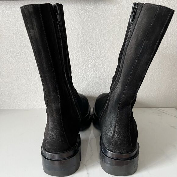 Free People Brooks Chelsea Boots Black Suede Lug Sole Elastic Sides 37 (7 US) - Picture 5 of 7